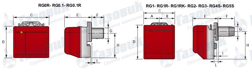 Габаритные размеры Riello GULLIVER RG