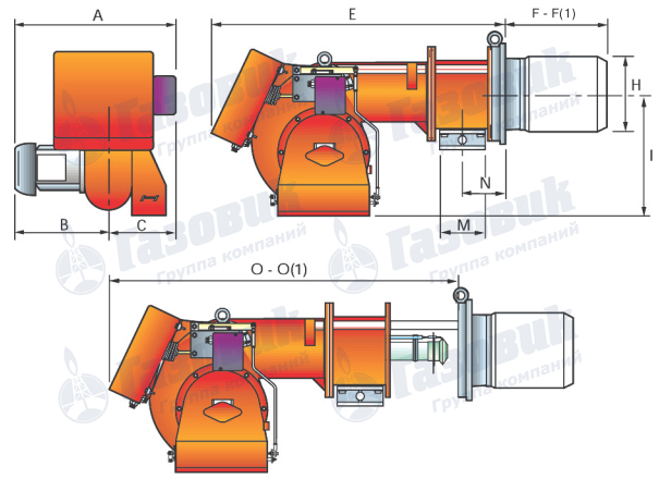 Габаритные размеры GAS 8-9-10P/M